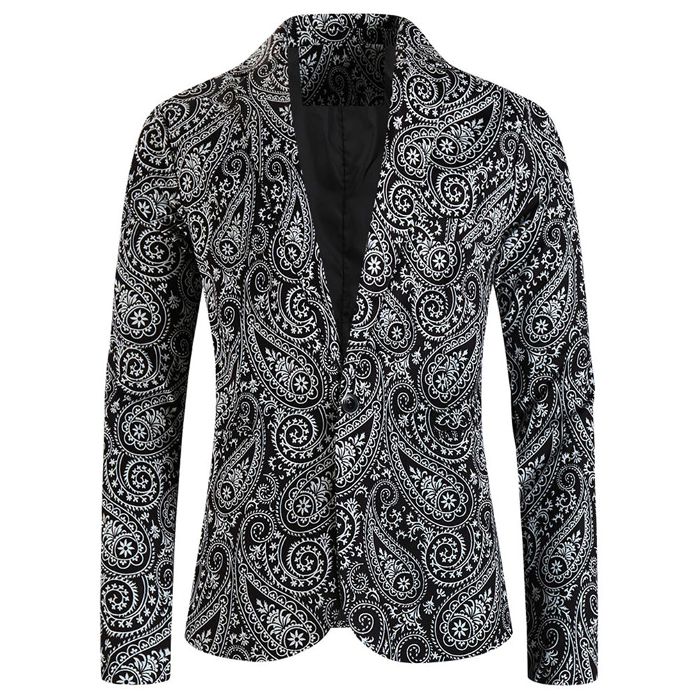 Men's Vintage Artistic Blazer #X6106 - Blazers | Black / M