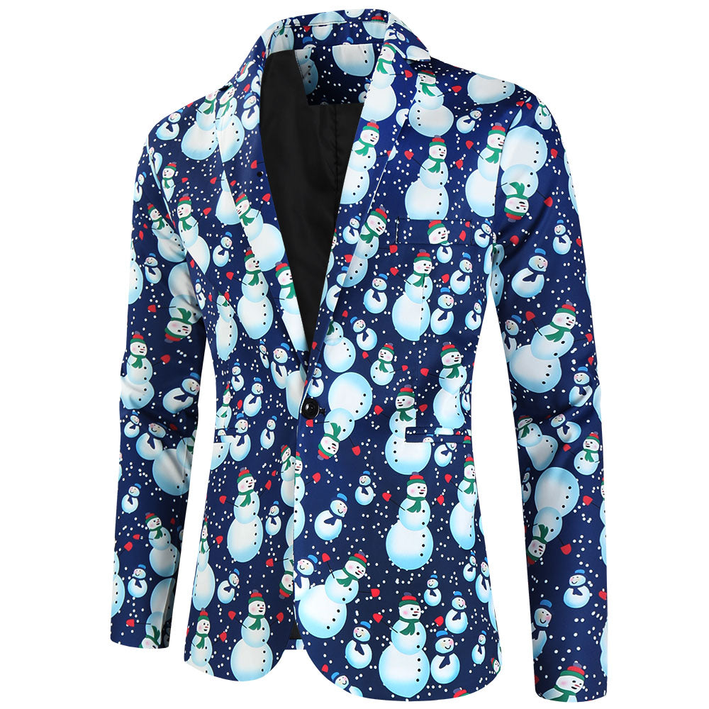 Men's Christmas Snowman Blazer #X645 - Blazers | Multicolour / M