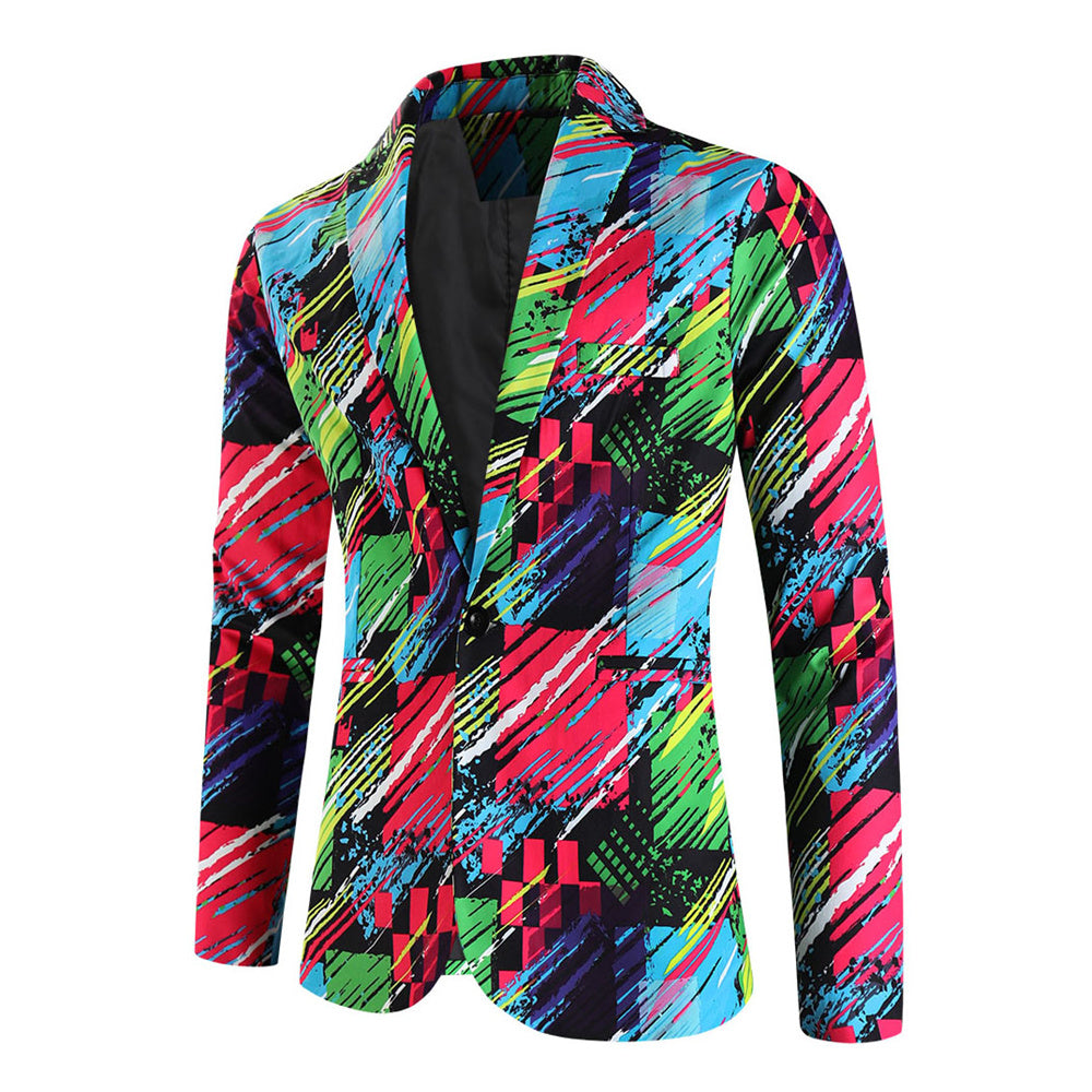 Men's Colorful Gradient Blazer #X1215 - Blazers | Multicolour / M