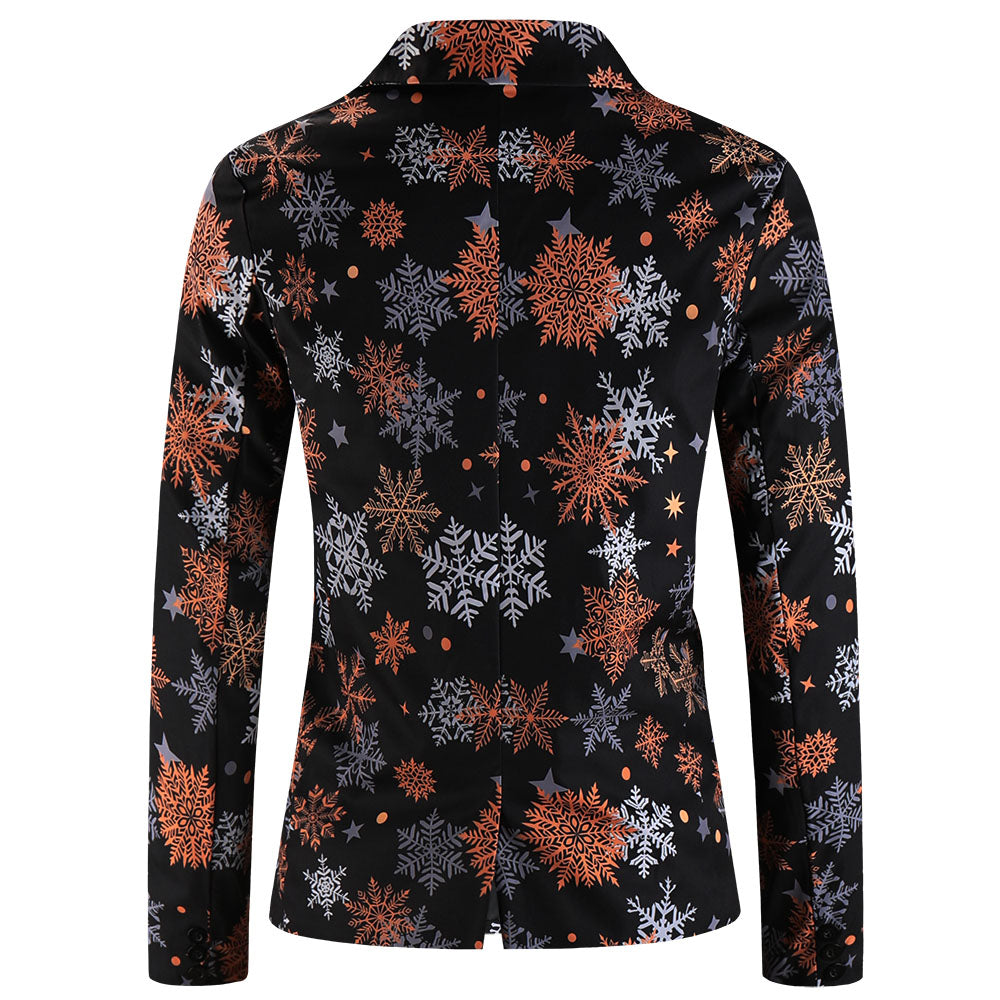 Men's Christmas Print Blazer #X659 - Blazers | Multicolour / M