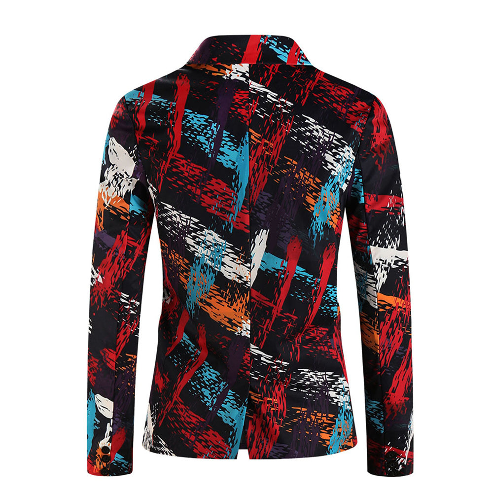 Men's Bold Print Blazer #X1209 - Blazers | Multicolour / M