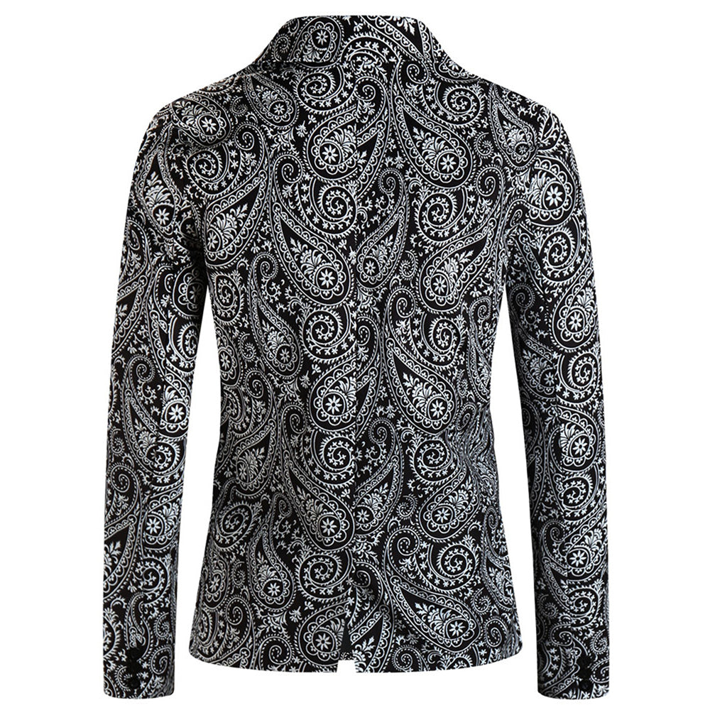 Men's Vintage Artistic Blazer #X6106 - Blazers | Black / M