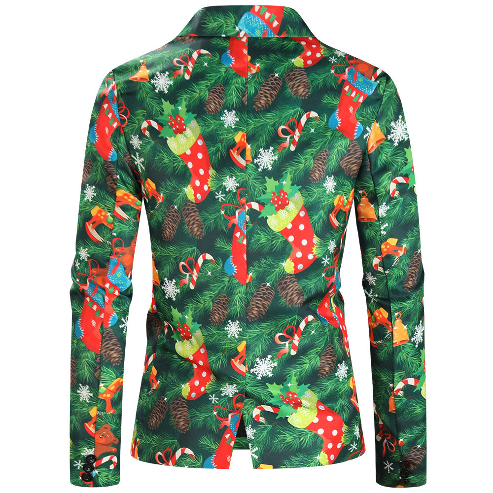 Men's Christmas Colorful Print Blazer #X629 - Blazers | Multicolour / M
