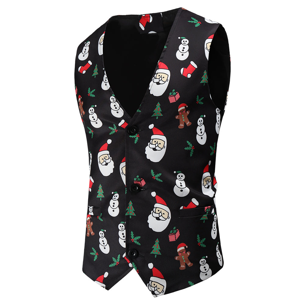Men's Christmas Printed Vest Suit #2TZMK46 - Suits | Multicolour / M