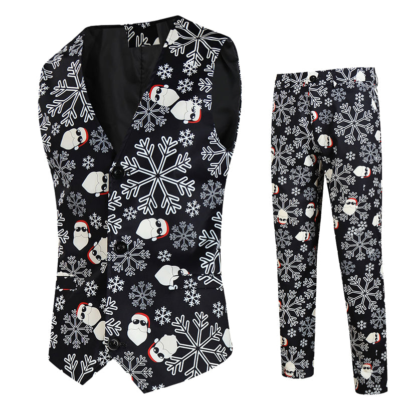 Men's Christmas Printed Vest Suit #2TZMK642 - Suits | Multicolour / M