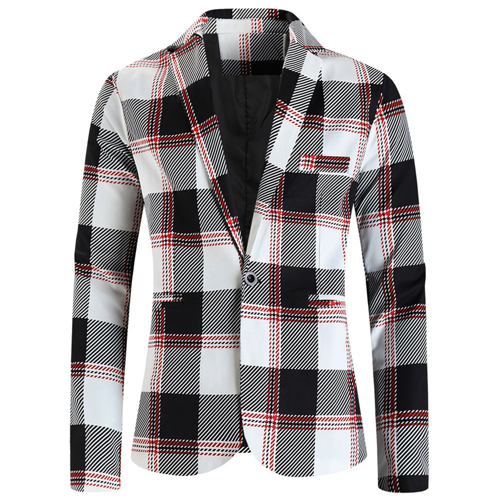 Men's Classic Plaid Blazer #X6111 - Blazers | Multicolour / M