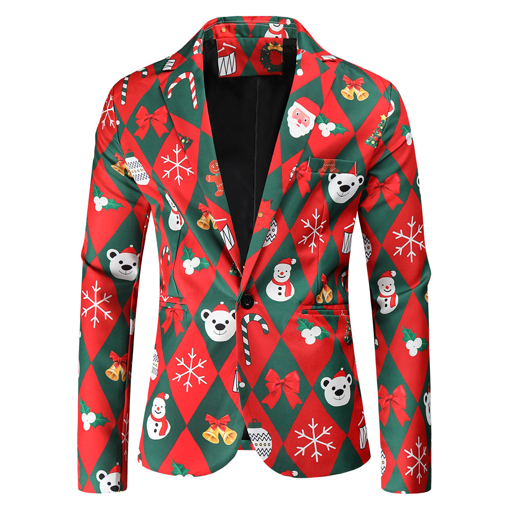 Men's Christmas Printed Suit #2TZ47 - Suits | Multicolour / M