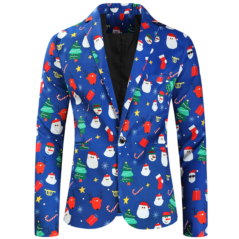 Men's Christmas Three-Piece Suit #3TZMK639 - Suits | Blue / M