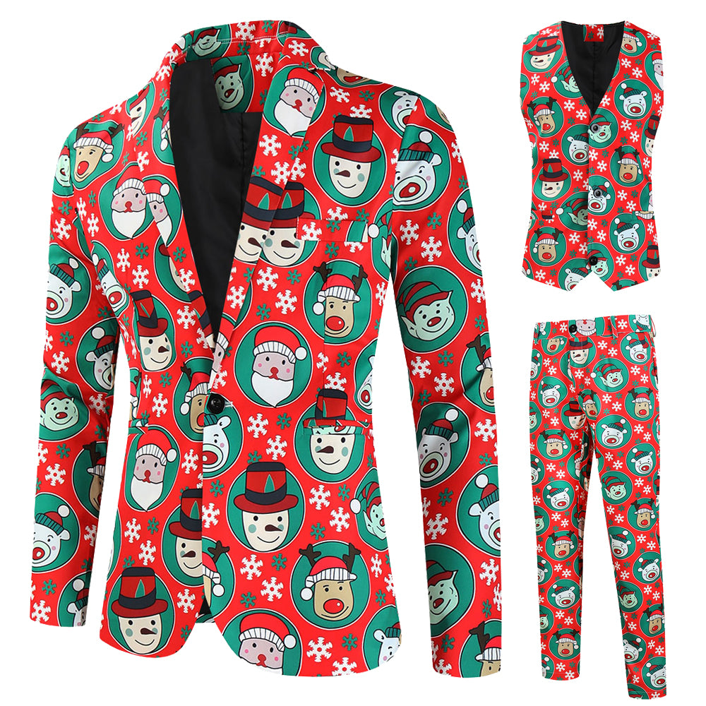 Men's Christmas Three-Piece Suit #3TZMK638 - Suits | Multicolour / M