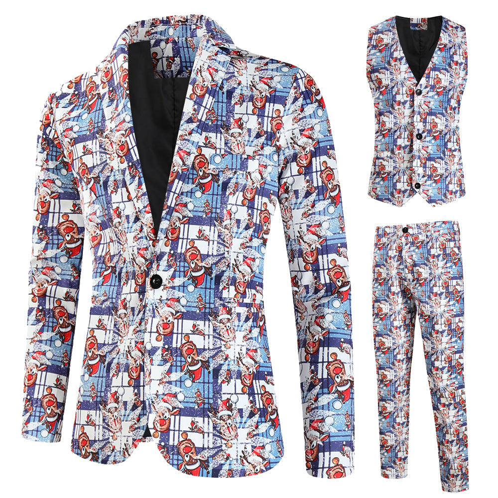 Men's Stylish Three-Piece Suit #3TZMK641 - Suits | Multicolour / M