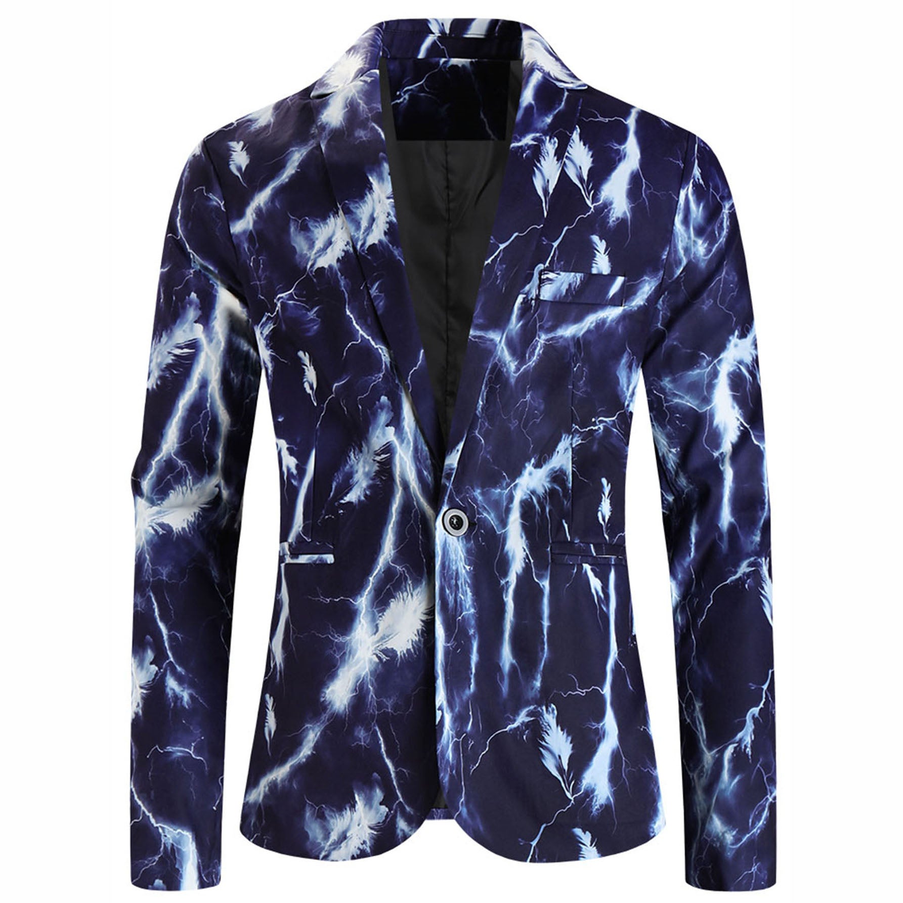 Men's Lightning Print Blazer - Stylish & Comfortable - | Multicolour / M