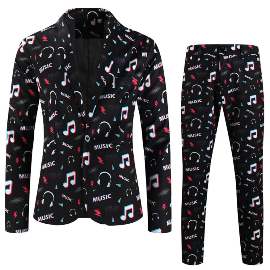 Men’s Melody Print Suit #2TZ-XX1133 - Suits | Multicolour / M