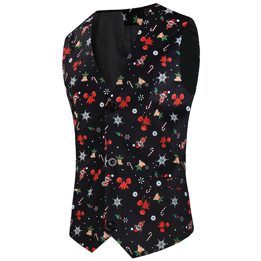 Men's Christmas Printed Vest Suit #2TZMK634 - Suits | Multicolour / M