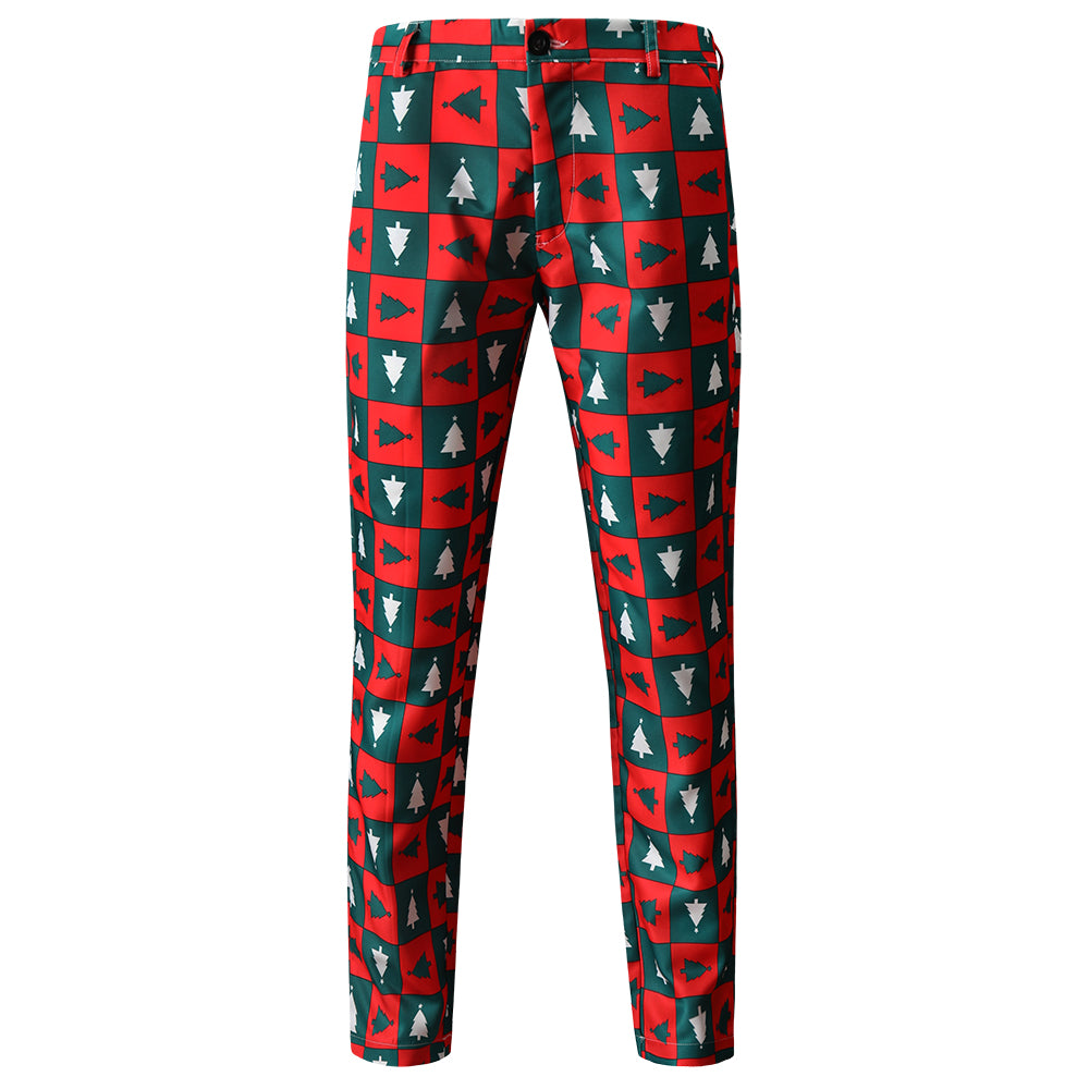 Men's Christmas Plaid Printed Suit #2TZ43 - Suits | Multicolour / M