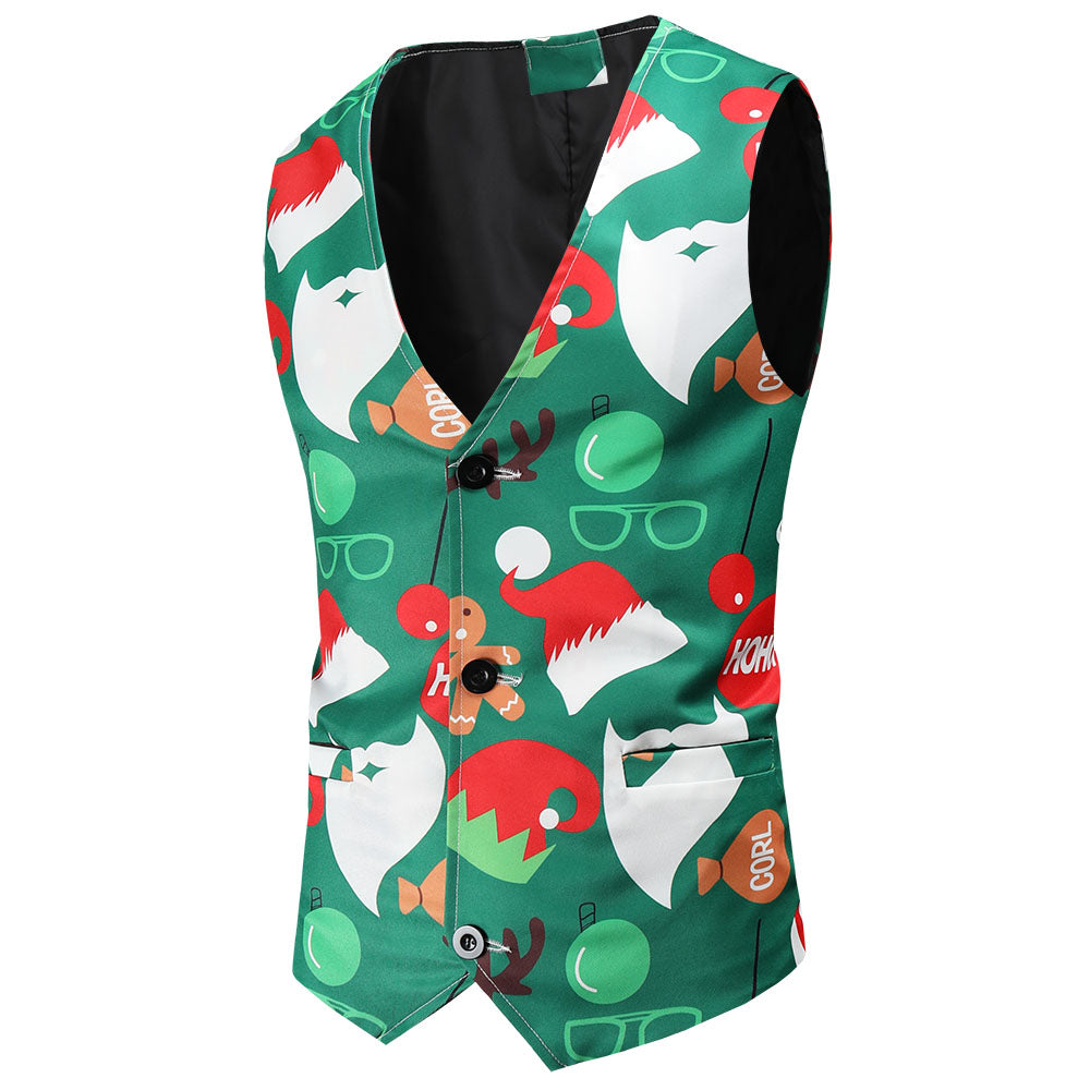 Men's Colorful Christmas Vest Suit #2TZMK50 - Suits | Multicolour / M