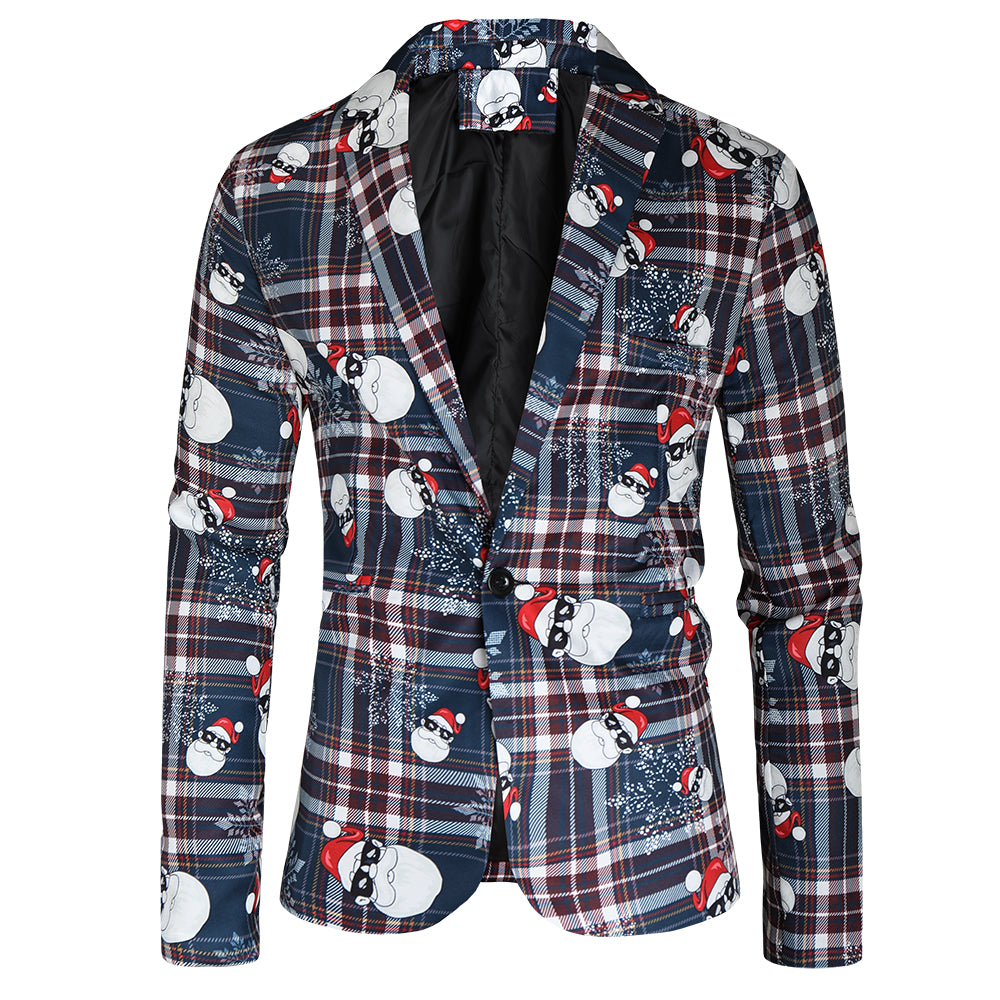 Men's Christmas Plaid Print Blazer #X34 - Blazers | Multicolour / M