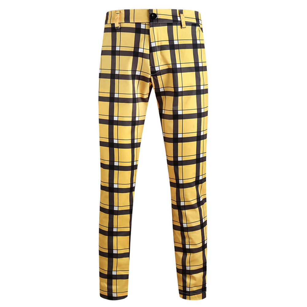 Men’s Checkered Suit #2TZ6020 - Suits | Yellow Plaid / M