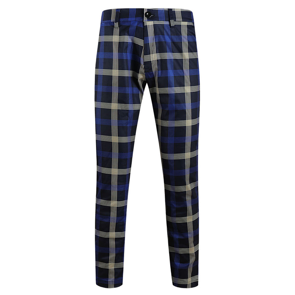 Men's Classic Plaid Suit #2TZ6021 - Suits | Blue Plaid / M