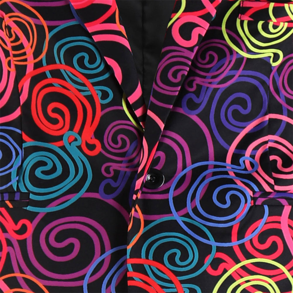 Men's Colorful Swirl Suit #2TZ-XX1137 - Suits | Multicolour / M