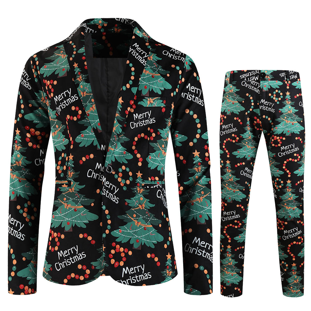 Men's Christmas Printed Suit #2TZ658 - Suits | Multicolour / M