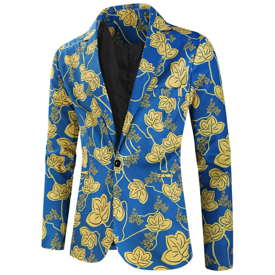 Men's Elegant Printed Blazer #X323 - Blazers | Multicolour / M