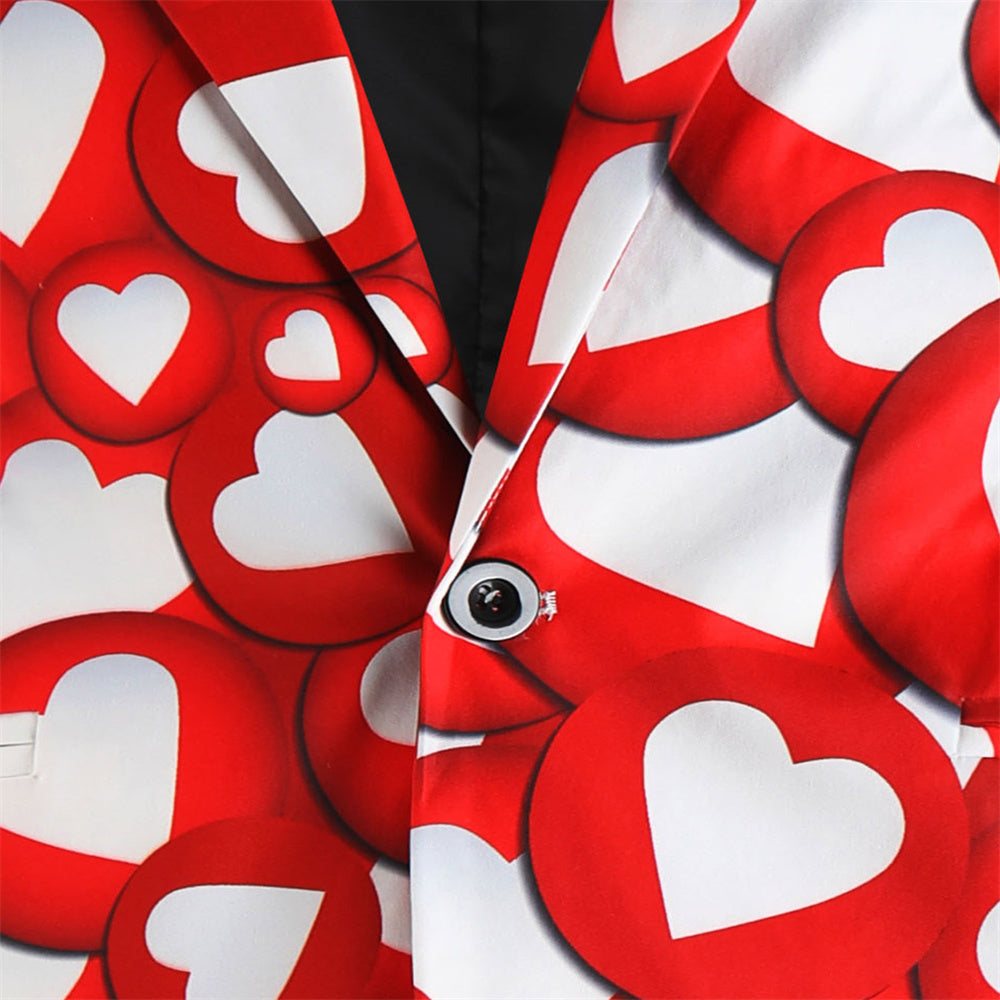 Men's Multi-color Heart Print Suit #2TZ-XX237 - Suits | Multicolour / M
