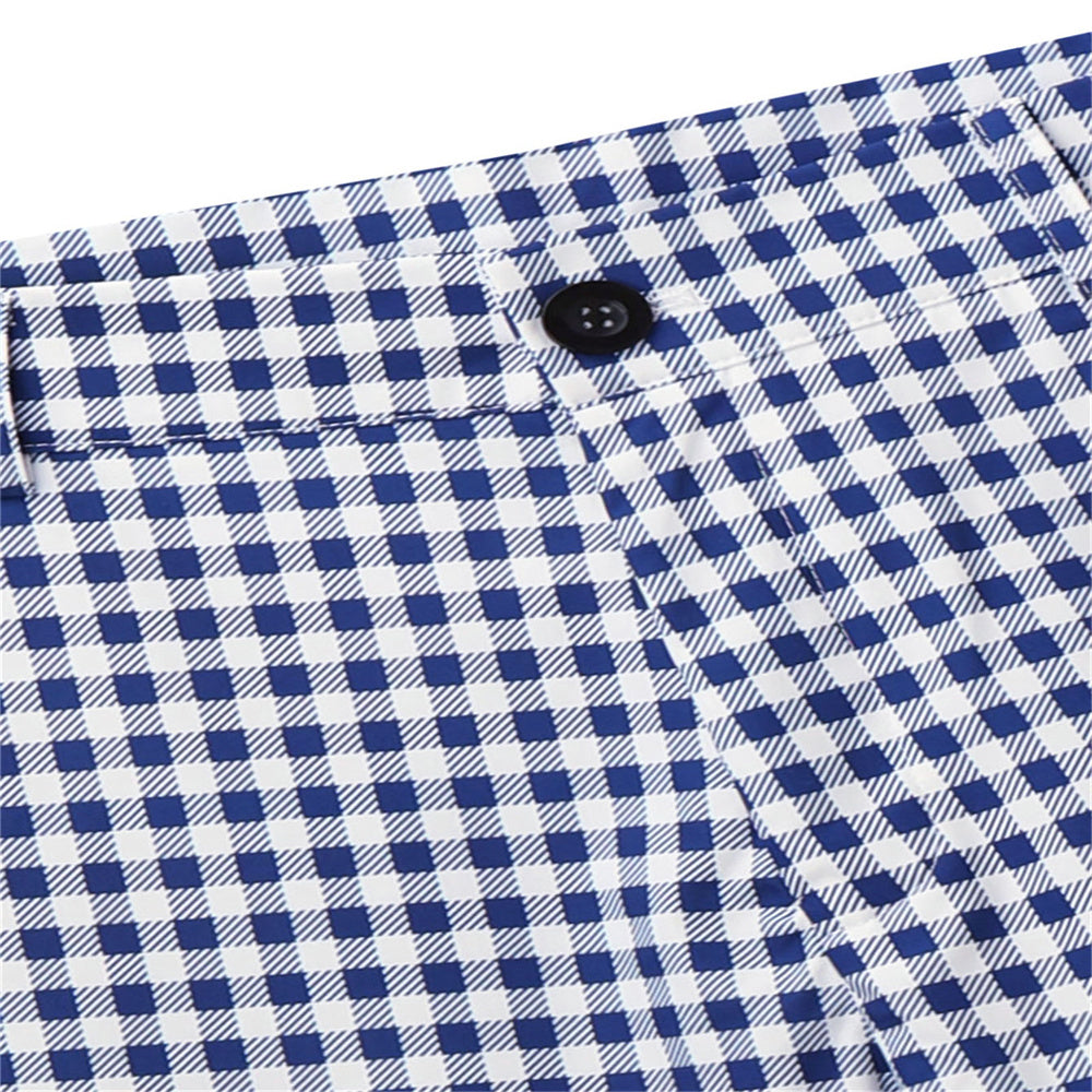 Men's Classic Plaid Pants #XK6032 - Pants | Royal Blue / S