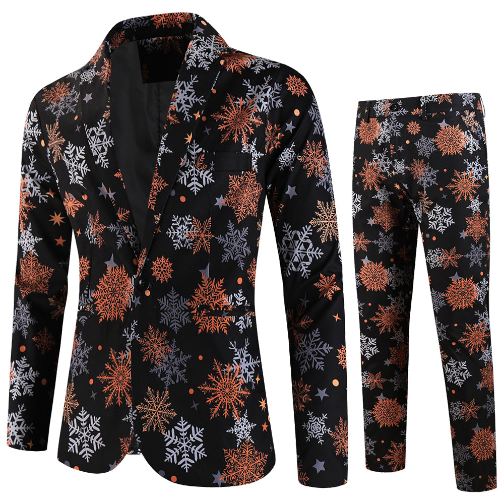 Men's Snowflake Print Suit #2TZ659 - Suits | Multicolour / M