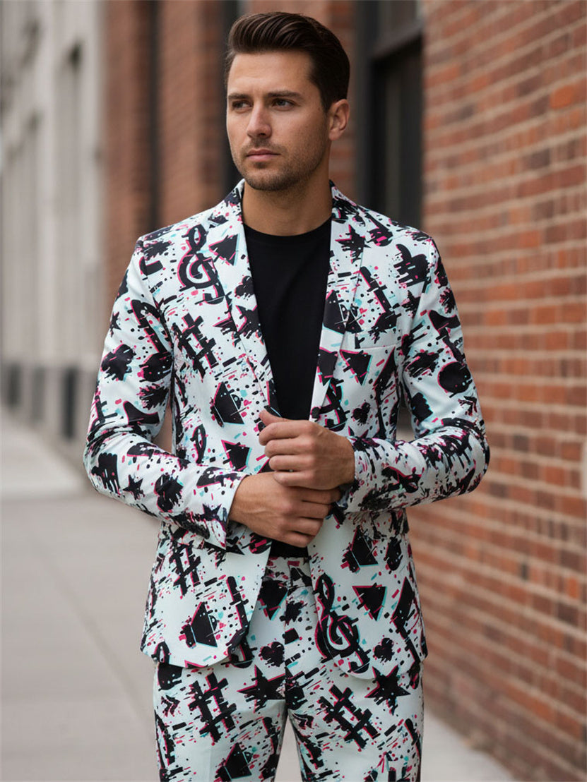 Music Print Suit Set