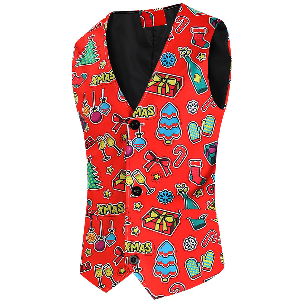 Men's Christmas Three-Piece Suit #3TZMK636 - Suits | Multicolour / M