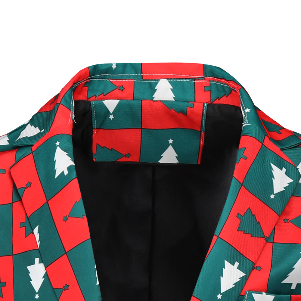 Men's Christmas Plaid Printed Blazer #X43 - Blazers | Multicolour / M