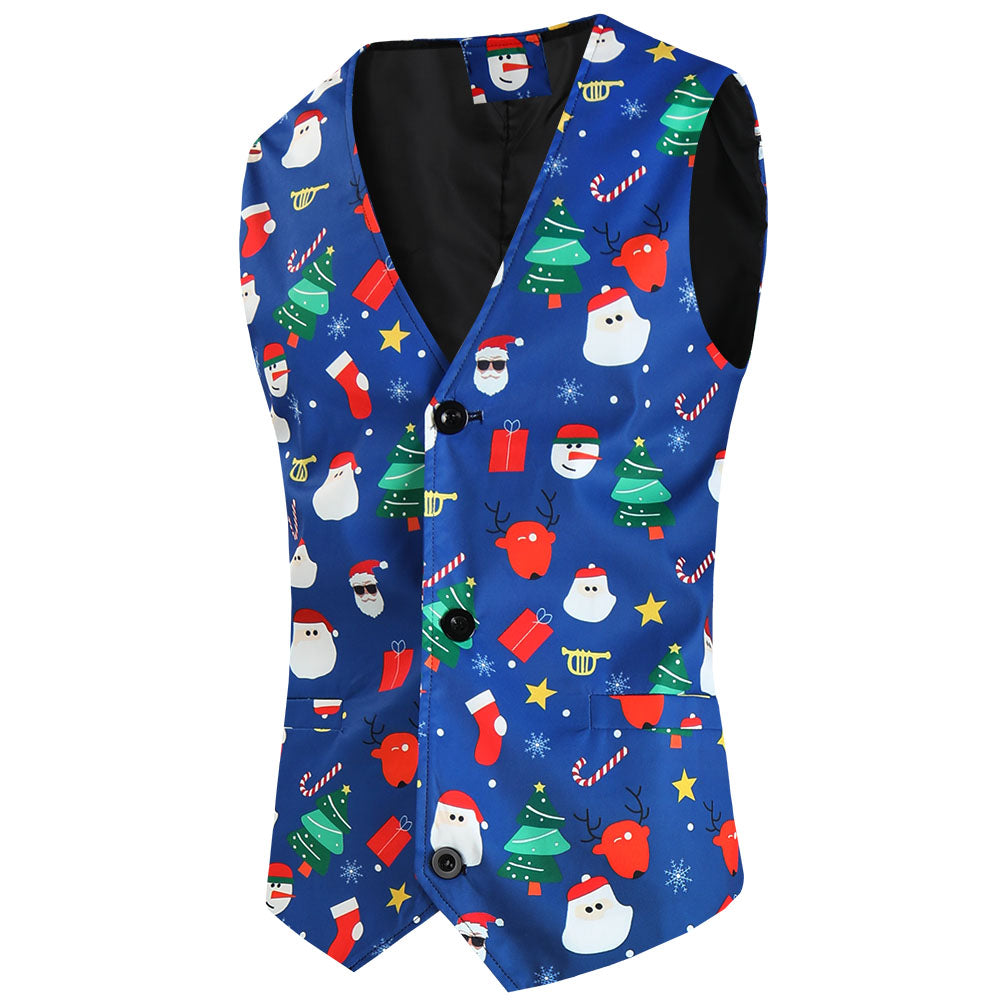 Men's Christmas Three-Piece Suit #3TZMK639 - Suits | Blue / M