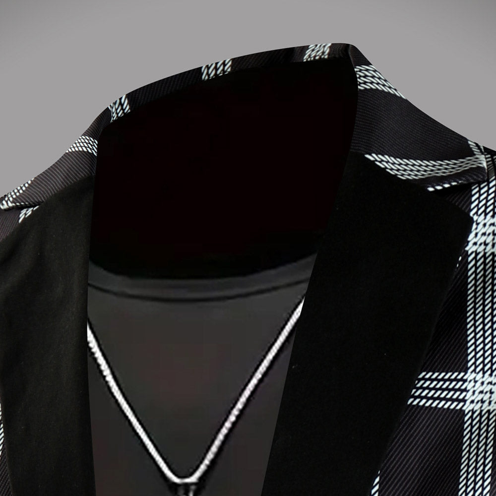Men's Plaid Blazer - Slim Fit Stylish Checkered Suit Jacket for Parties & Weddings - Blazers | Blue Plaid / M