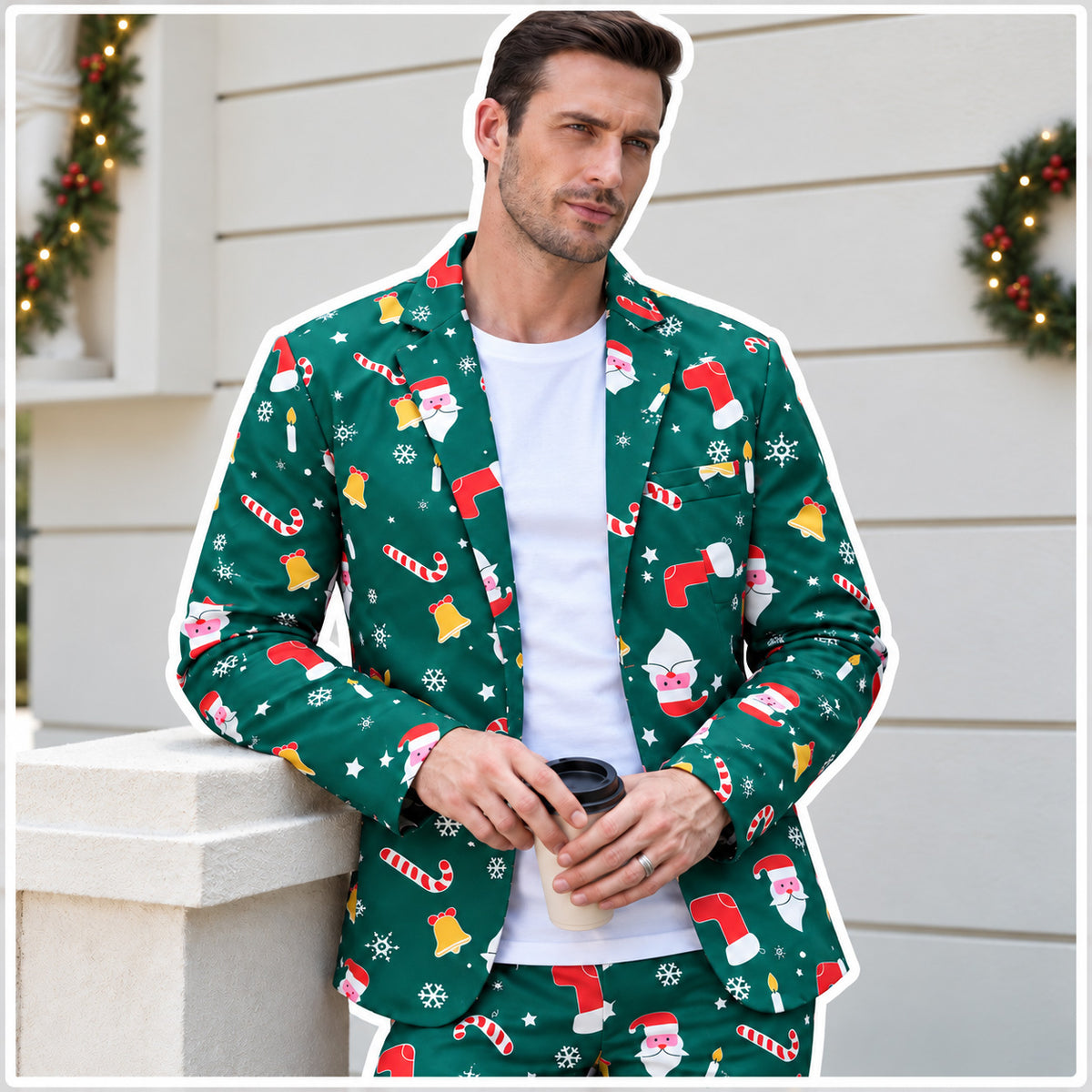 Herrenanzug mit Marmordruck – Kühnes modernes Statement-Outfit