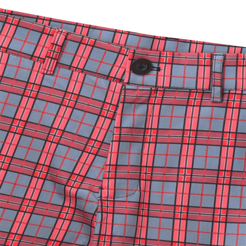 Men's Elegant Plaid Pants #XK6031 - Pants | Burgundy / S