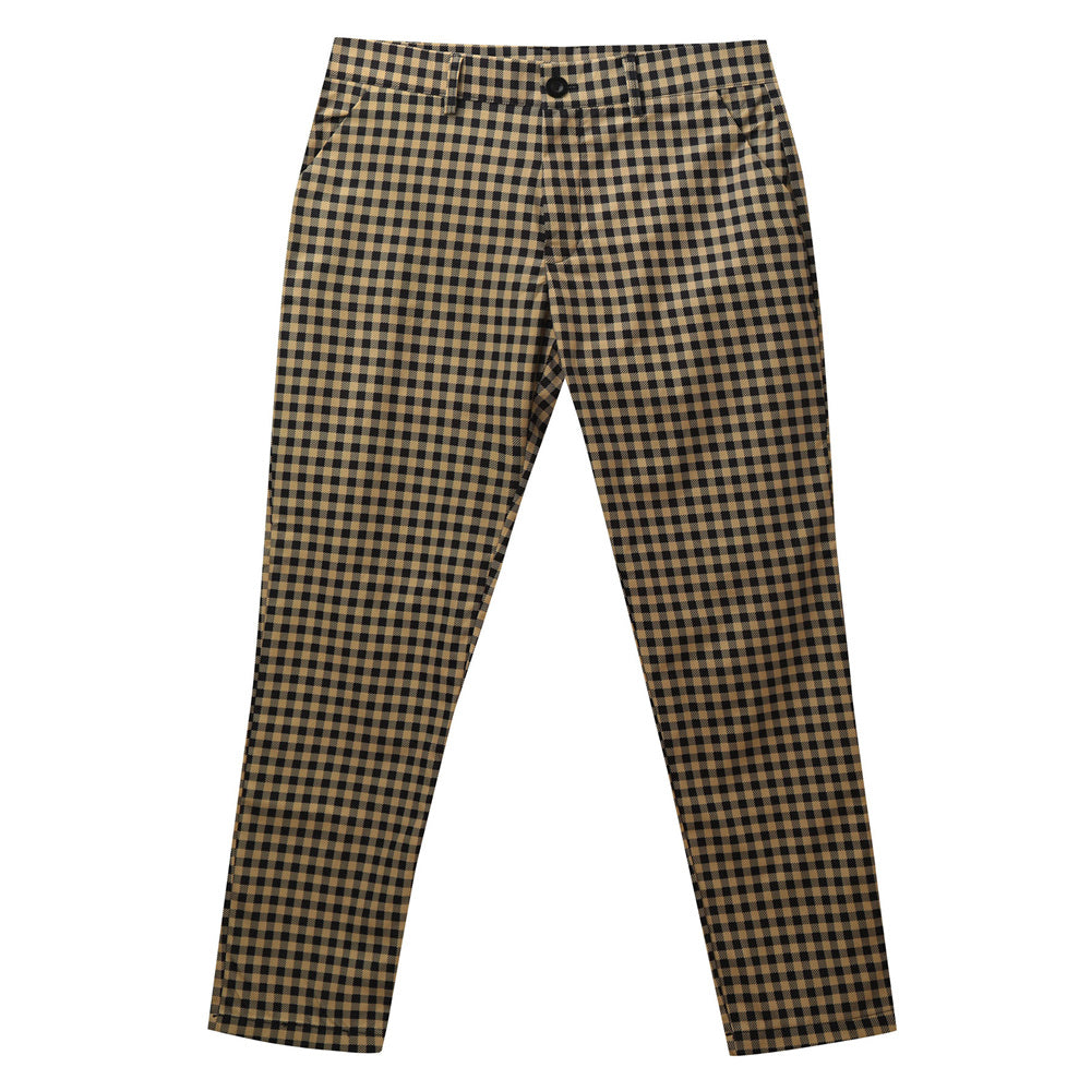 Men's Classic Plaid Pants #XK6032 - Pants | Khaki / S