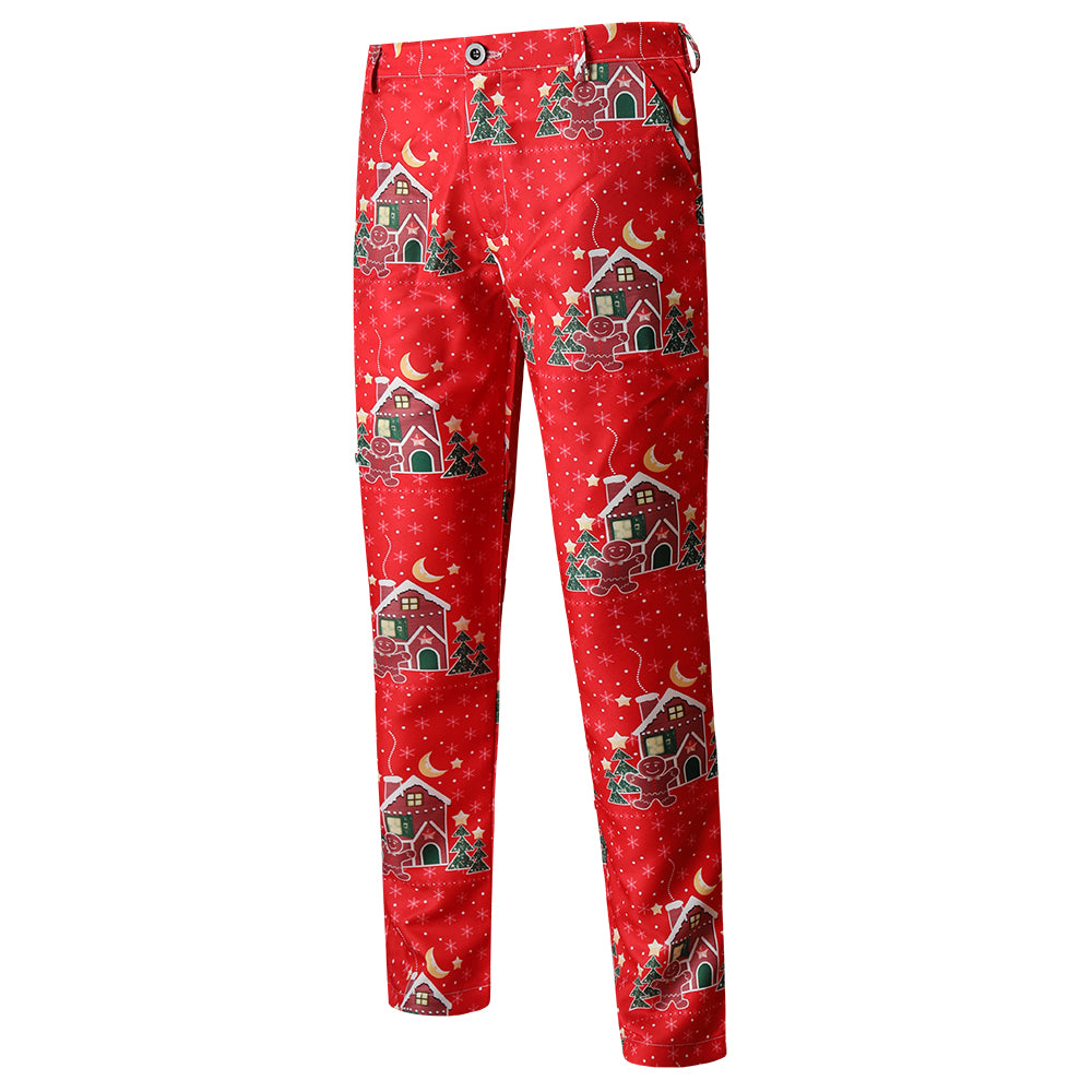 Men's Christmas Three Piece Suit #3TZMK48 - Suits | Burgundy / M