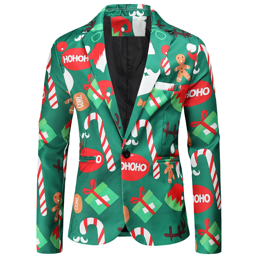Men's Colorful Christmas Print Suit #2TZ50 - Suits | Multicolour / M
