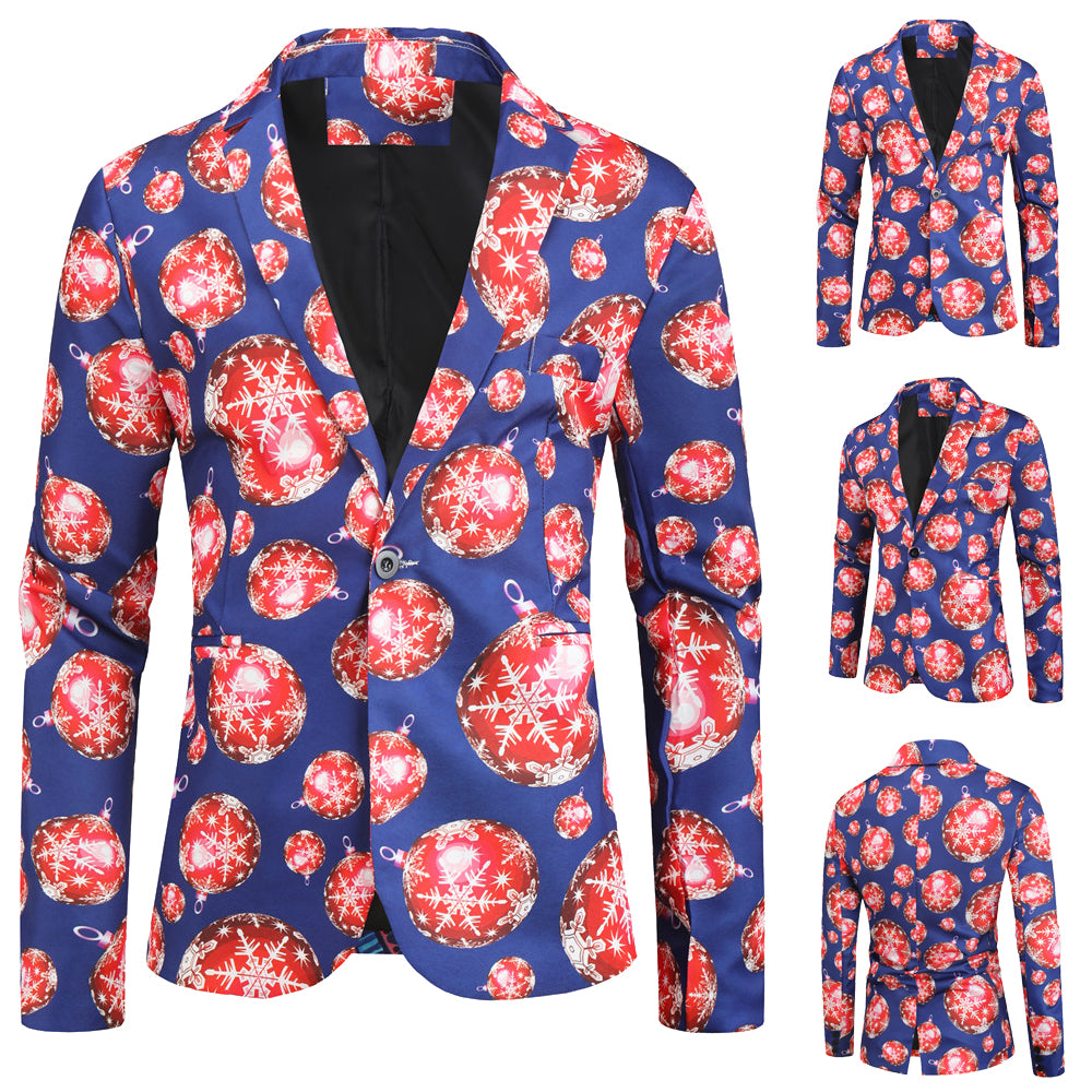 Men's Christmas Bold Print Blazer #X29 - Blazers | Multicolour / M