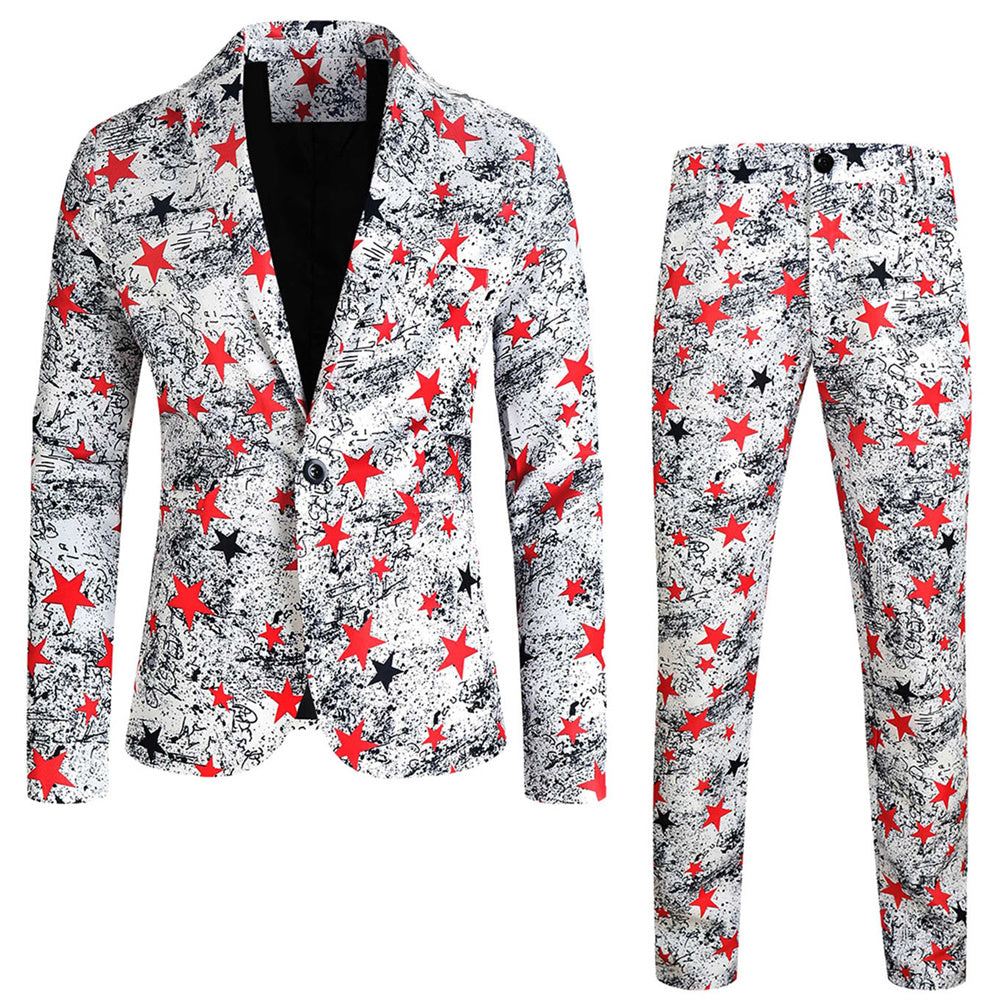 Men's Star Trendy Suit #2TZ157 - Suits | Multicolour / M