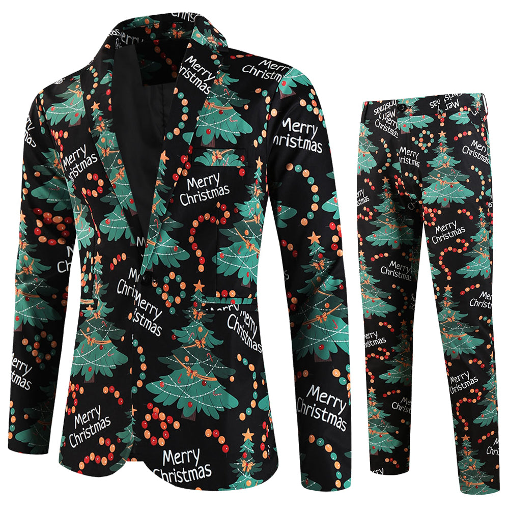 Men's Christmas Printed Suit #2TZ658 - Suits | Multicolour / M