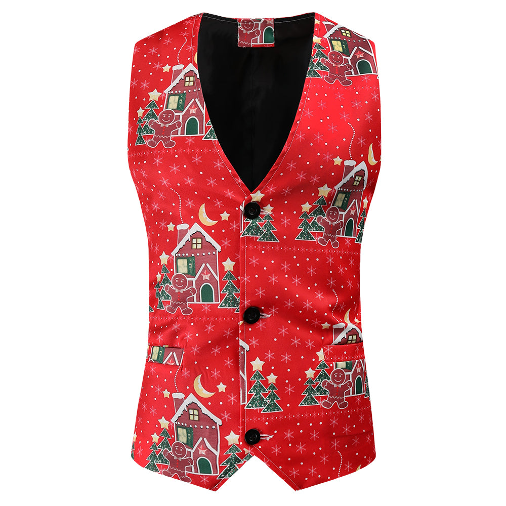 Men's Christmas Three Piece Suit #3TZMK48 - Suits | Burgundy / M