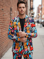 Herrenanzug mit Graffiti-Print – Ausgefallenes Streetwear-Statement