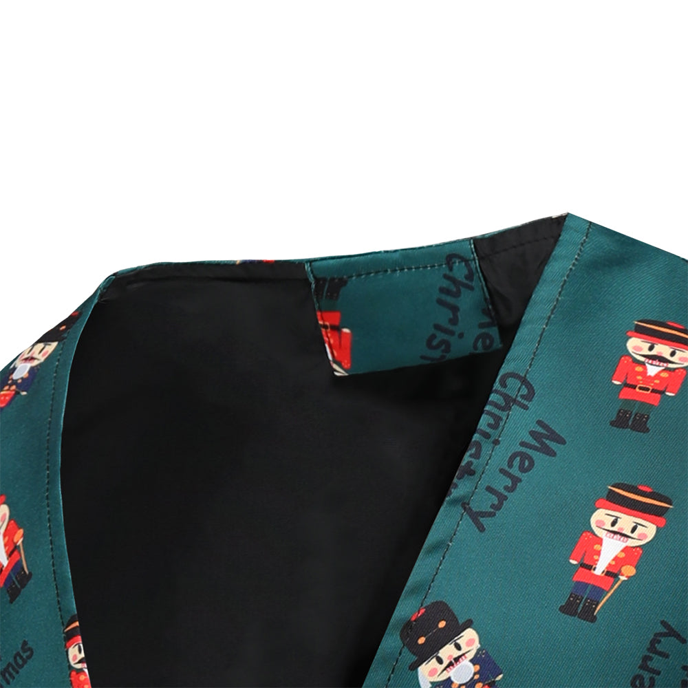 Men's Printed Vest Suit #2TZMK44 - Suits | Olive Green / M