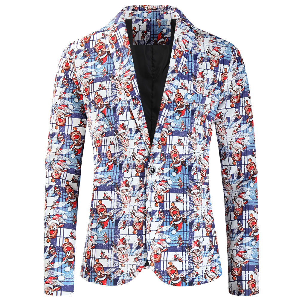 Men's Stylish Printed Blazer #X641 - Blazers | Multicolour / M