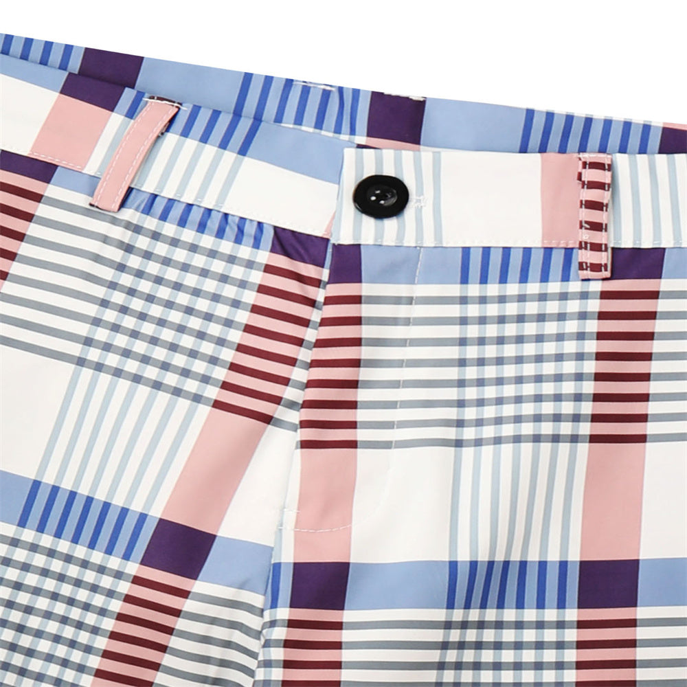 Men's Elegant Plaid Suit Pants #XK6023 - Pants | Sky Blue / S