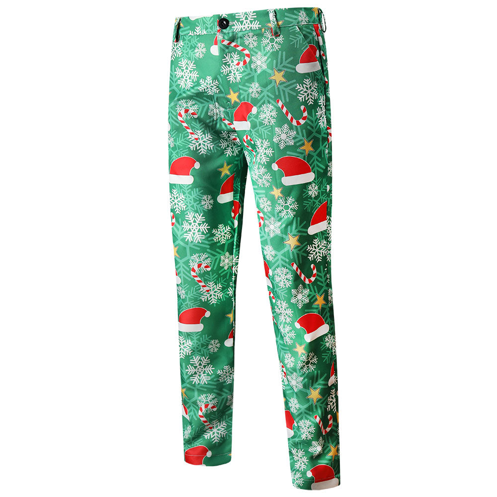 Men's Christmas Printed Vest Suit #2TZMK53 - Suits | Multicolour / M