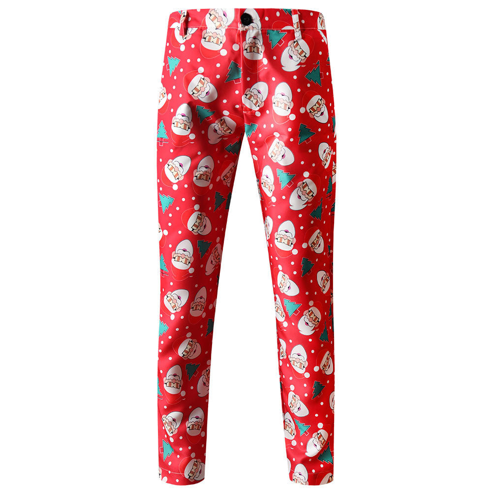 Men's Christmas Printed Suit #2TZ54 - Suits | Burgundy / M