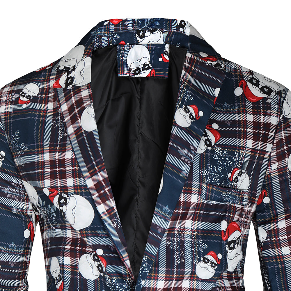 Men's Christmas Plaid Print Blazer #X34 - Blazers | Multicolour / M