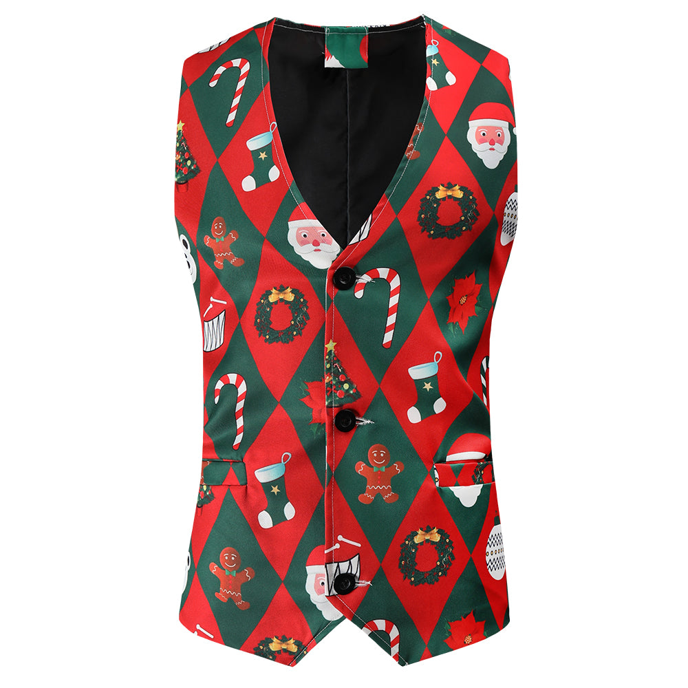 Men's Christmas Three Piece Suit #3TZMK47 - Suits | Multicolour / M